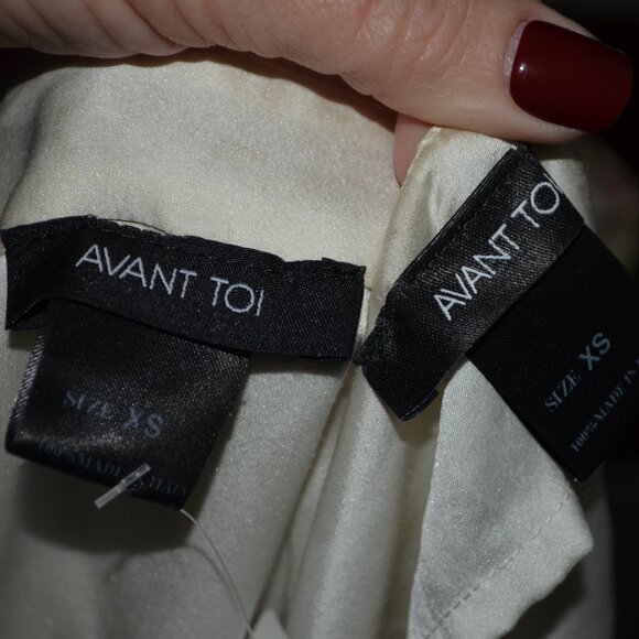 NWOT $957 Sz XS Avant Toi Marmo Effect Silk Long Sleeve Blouse w/ Camisole - Picture 9 of 9